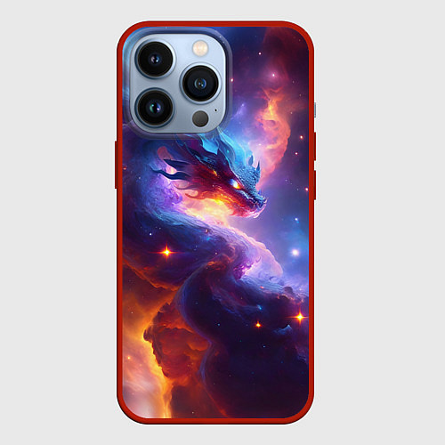 Чехол iPhone 13 Pro Туманность дракона / 3D-Красный – фото 1