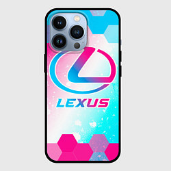 Чехол для iPhone 13 Pro Lexus neon gradient style, цвет: 3D-черный