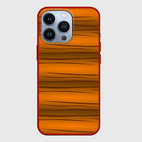 Чехол iPhone 13 Pro Текстура бревна горизонтальные / 3D-Красный – фото 1