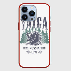 Чехол для iPhone 13 Pro Тайга - из России с любовью, цвет: 3D-красный