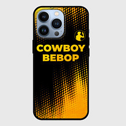 Чехол для iPhone 13 Pro Cowboy Bebop - gold gradient: символ сверху, цвет: 3D-черный