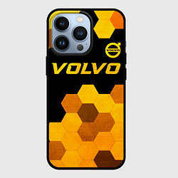 Чехол для iPhone 13 Pro Volvo - gold gradient: символ сверху, цвет: 3D-черный