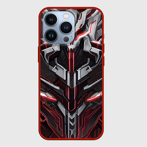 Чехол iPhone 13 Pro Красная кибер броня / 3D-Красный – фото 1