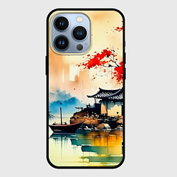 Чехол для iPhone 13 Pro Краски природы, цвет: 3D-черный