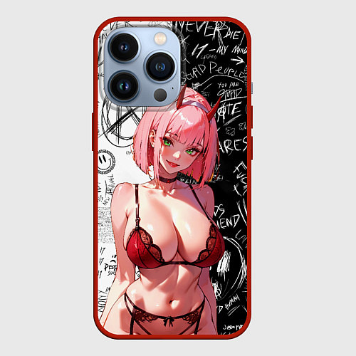 Чехол iPhone 13 Pro Зеро ту в купальнике - Любимый во франксе / 3D-Красный – фото 1