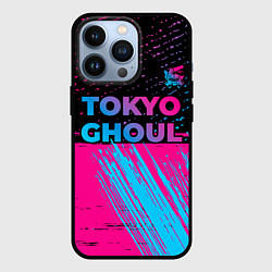 Чехол для iPhone 13 Pro Tokyo Ghoul - neon gradient: символ сверху, цвет: 3D-черный