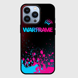 Чехол для iPhone 13 Pro Warframe - neon gradient: символ сверху, цвет: 3D-черный