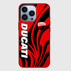 Чехол для iPhone 13 Pro Ducati - red stripes, цвет: 3D-красный