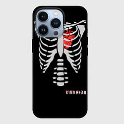 Чехол для iPhone 13 Pro Скелет с добрым сердцем, цвет: 3D-черный