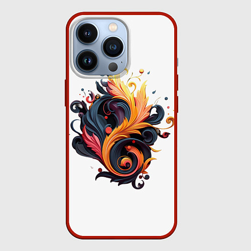 Чехол iPhone 13 Pro Пламя феникса / 3D-Красный – фото 1