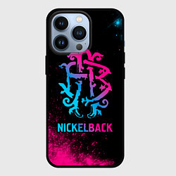 Чехол для iPhone 13 Pro Nickelback - neon gradient, цвет: 3D-черный