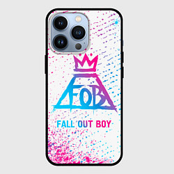 Чехол для iPhone 13 Pro Fall Out Boy neon gradient style, цвет: 3D-черный