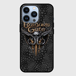 Чехол для iPhone 13 Pro Baldurs Gate 3 logo dark black, цвет: 3D-черный