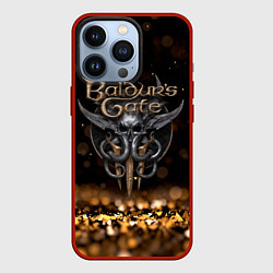 Чехол для iPhone 13 Pro Baldurs Gate 3 logo dark gold logo, цвет: 3D-красный
