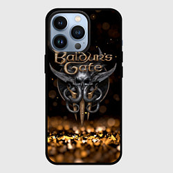 Чехол для iPhone 13 Pro Baldurs Gate 3 logo dark gold logo, цвет: 3D-черный