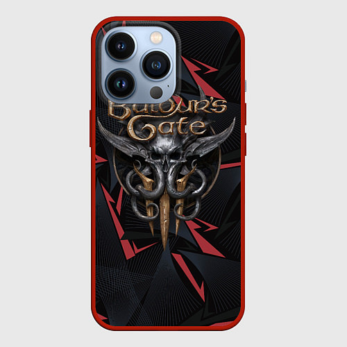 Чехол iPhone 13 Pro Baldurs Gate 3 logo dark red / 3D-Красный – фото 1