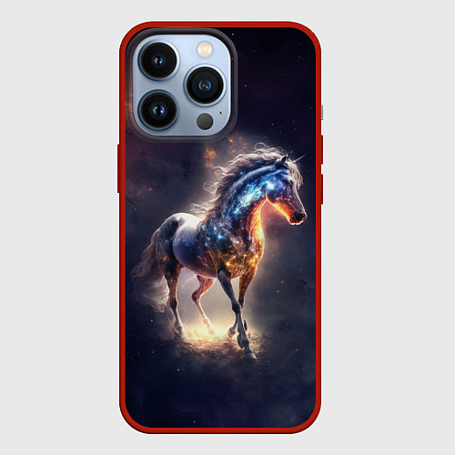 Чехол iPhone 13 Pro Звездный скакун / 3D-Красный – фото 1