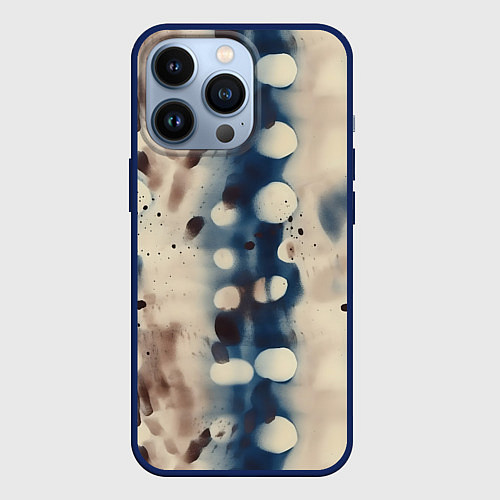 Чехол iPhone 13 Pro Тай дай паттерн / 3D-Тёмно-синий – фото 1