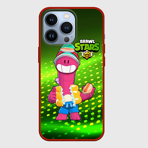 Чехол iPhone 13 Pro Даг Бравлы зеленый фон / 3D-Красный – фото 1