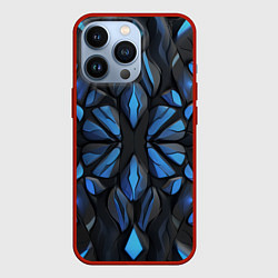 Чехол для iPhone 13 Pro Синие объемные узоры, цвет: 3D-красный