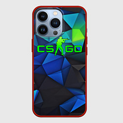 Чехол для iPhone 13 Pro CSGO blue abstract, цвет: 3D-красный