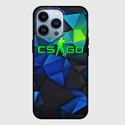 Чехол для iPhone 13 Pro CSGO blue abstract, цвет: 3D-черный