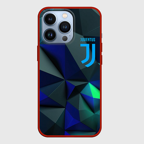 Чехол iPhone 13 Pro Juventus blue abstract logo / 3D-Красный – фото 1