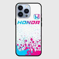 Чехол для iPhone 13 Pro Honda neon gradient style: символ сверху, цвет: 3D-черный