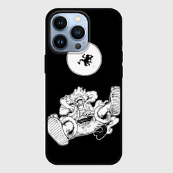 Чехол для iPhone 13 Pro Луффи и гир 5 на луне, цвет: 3D-черный