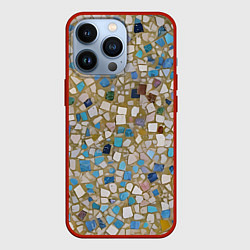 Чехол для iPhone 13 Pro Мозаика белая разноцветная, цвет: 3D-красный