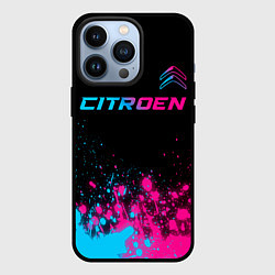 Чехол для iPhone 13 Pro Citroen - neon gradient: символ сверху, цвет: 3D-черный