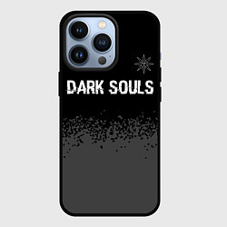 Чехол iPhone 13 Pro Dark Souls glitch на темном фоне: символ сверху