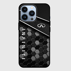 Чехол для iPhone 13 Pro Infiniti - черный металл, цвет: 3D-черный