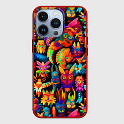 Чехол для iPhone 13 Pro Мифические монстрики, цвет: 3D-красный