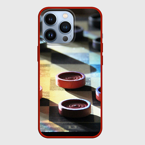 Чехол iPhone 13 Pro Игра шашки / 3D-Красный – фото 1