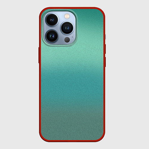 Чехол iPhone 13 Pro Бирюзовый фон градиент / 3D-Красный – фото 1