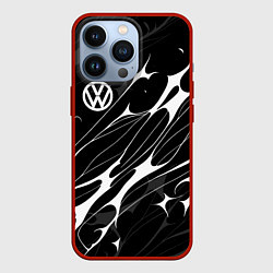 Чехол для iPhone 13 Pro Volkswagen - острые линии, цвет: 3D-красный