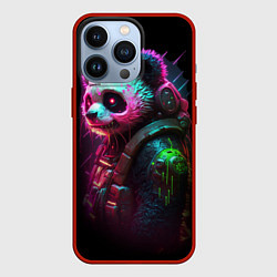 Чехол для iPhone 13 Pro Cyberpunk panda, цвет: 3D-красный