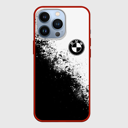 Чехол iPhone 13 Pro BMW - black and white / 3D-Красный – фото 1