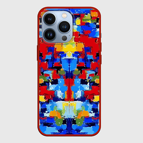 Чехол iPhone 13 Pro Colorful abstraction - vogue - paint / 3D-Красный – фото 1