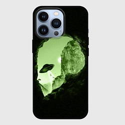 Чехол для iPhone 13 Pro Пещера в форме головы пришельца, цвет: 3D-черный