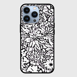 Чехол для iPhone 13 Pro Абстракция фиолетовые цветы, цвет: 3D-черный