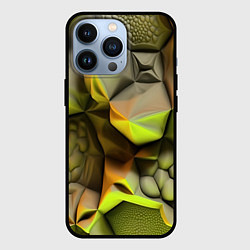 Чехол для iPhone 13 Pro Зеленая объемная космическая текстура, цвет: 3D-черный