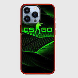 Чехол для iPhone 13 Pro CSGO green abstract lines, цвет: 3D-красный