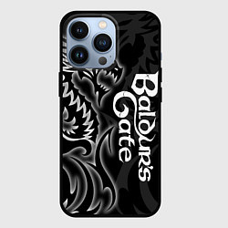 Чехол для iPhone 13 Pro Балдурс гейт 3 - черный дракон, цвет: 3D-черный