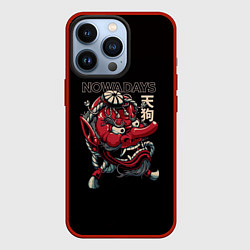 Чехол для iPhone 13 Pro Демон японии, цвет: 3D-красный