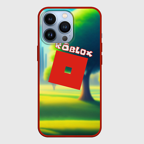 Чехол iPhone 13 Pro Роблокс пейзаж / 3D-Красный – фото 1