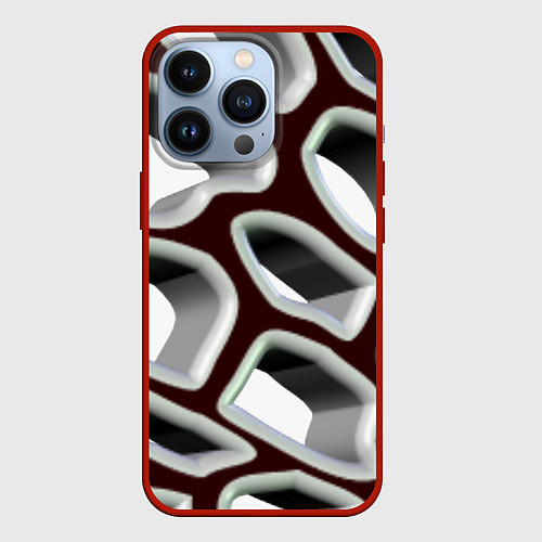 Чехол iPhone 13 Pro Объемная сеть / 3D-Красный – фото 1