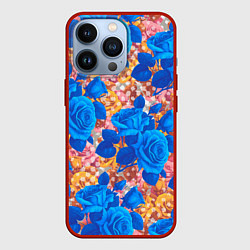 Чехол для iPhone 13 Pro Цветочный разноцветный узор с розами, цвет: 3D-красный