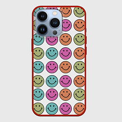 Чехол для iPhone 13 Pro Smiley face, цвет: 3D-красный